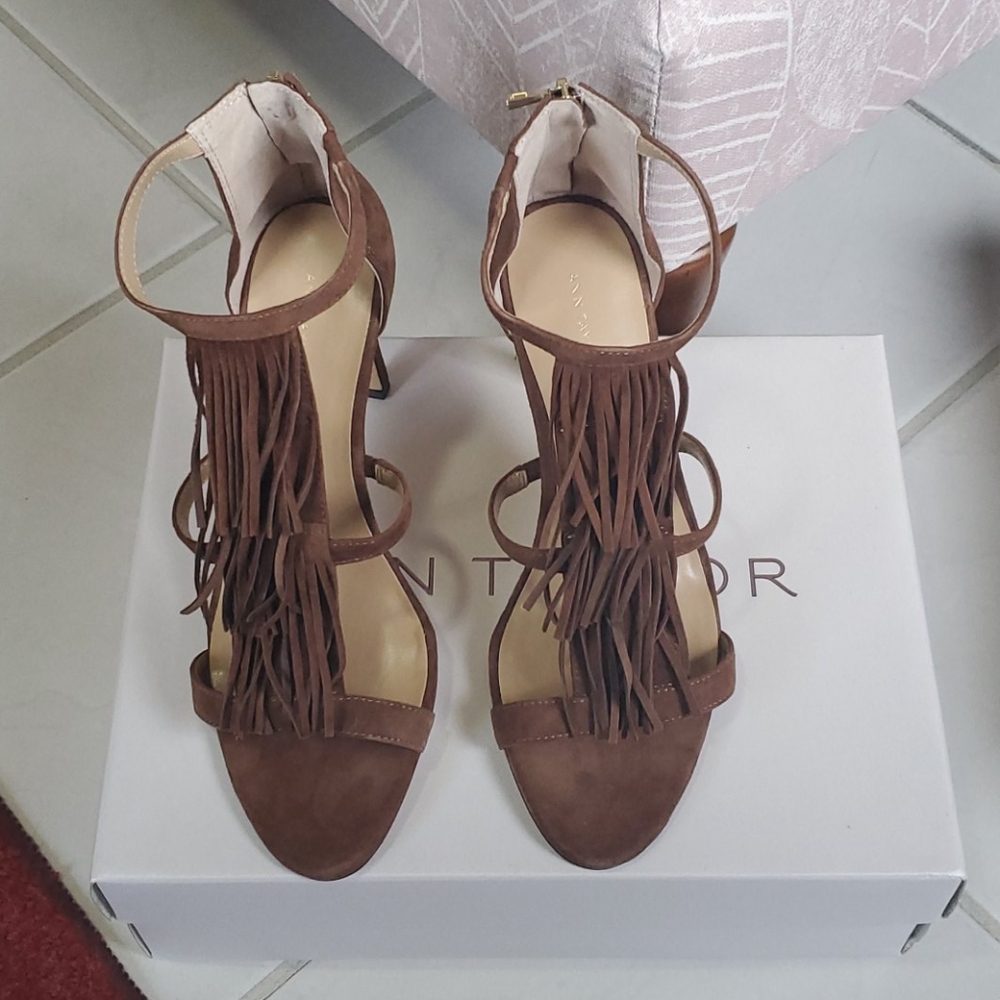 Gorgeous Brown Suede Fringe Heels